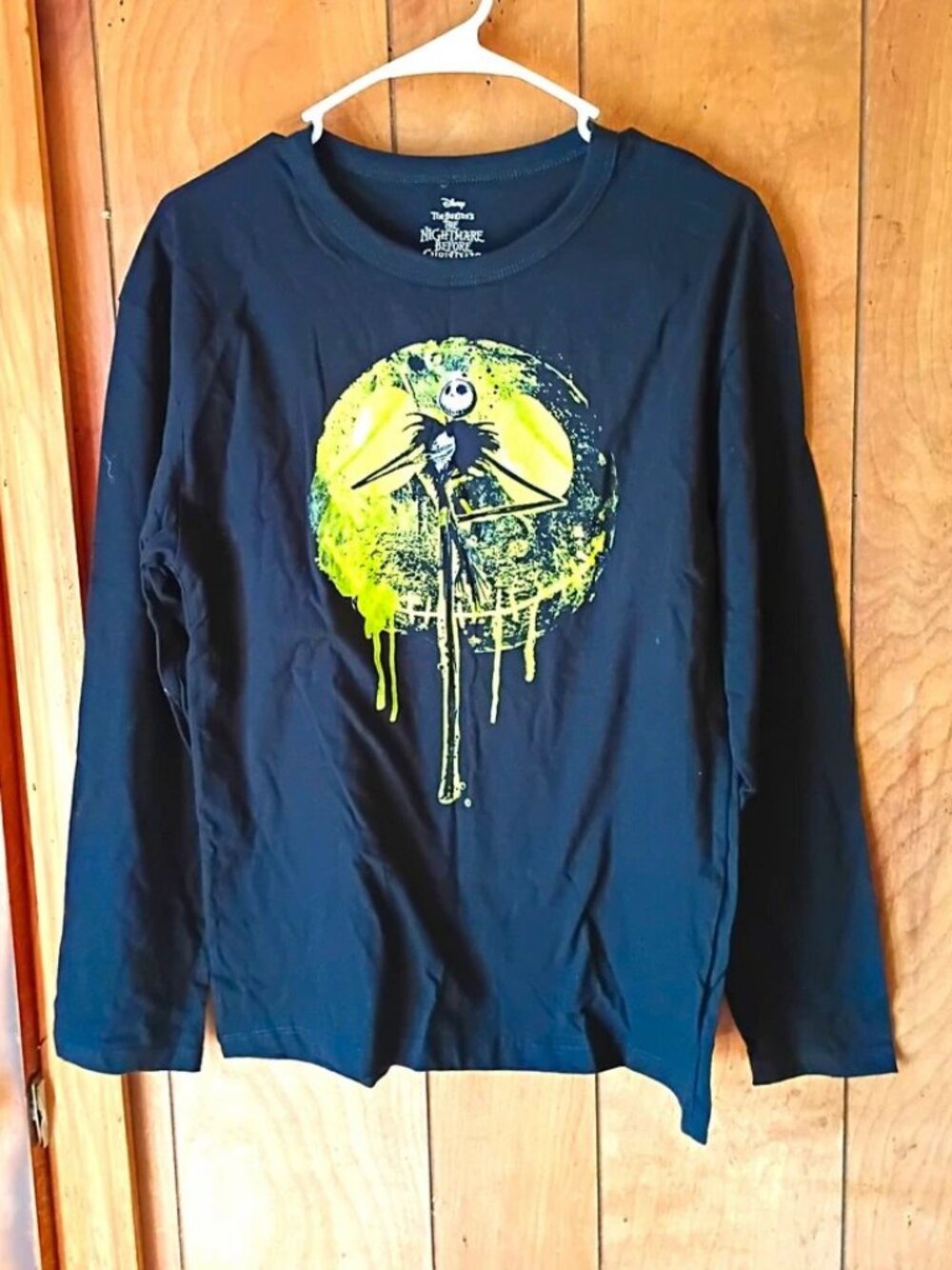 Disney Nightmare Before Christmas Jack Skellington Black Long Sleeve Tee size 18